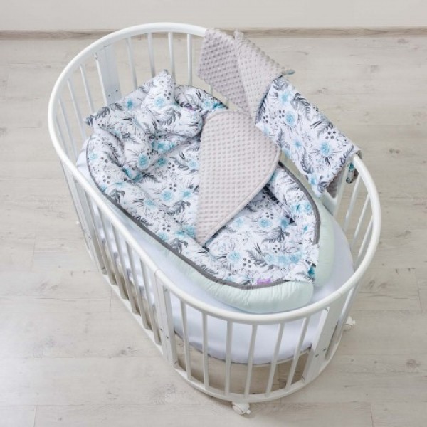 5 delni XXL bombažni komplet In Garden Mint Minky